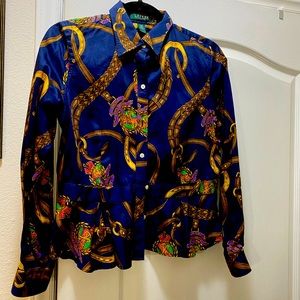 Lauren Ralph Lauren Peplum blouse with strap/ribbon design